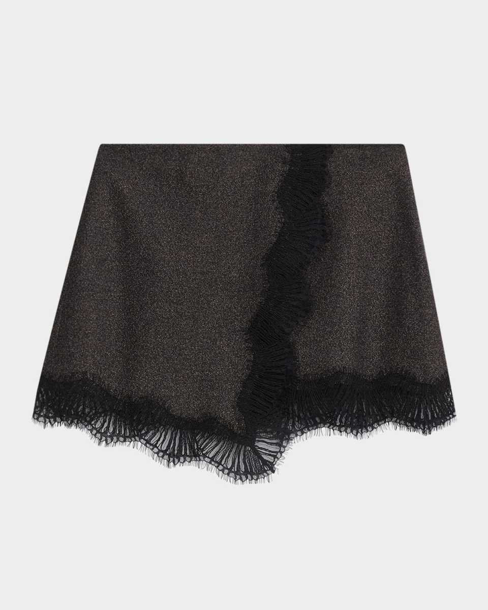Sophia Sparkly Lace-Trim Mini Skirt